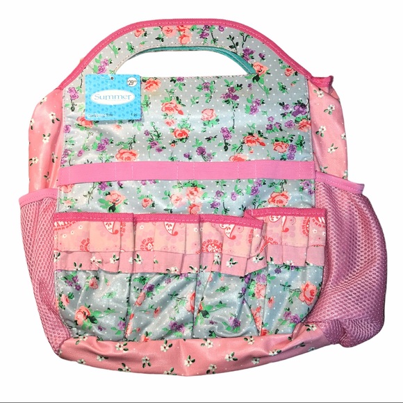 NWT Garden Tools Tote Bag - Shabby Chic Floral - Picture 1 of 6